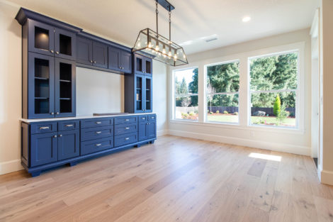 Heights at Pleasant Valley Lot 48 dining room with built-in cabinets